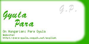 gyula para business card
